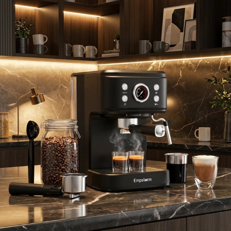 Espresso Machine Semi Auto - 반자동 에스프레소 커피 머신(우유 거품기 포함)은