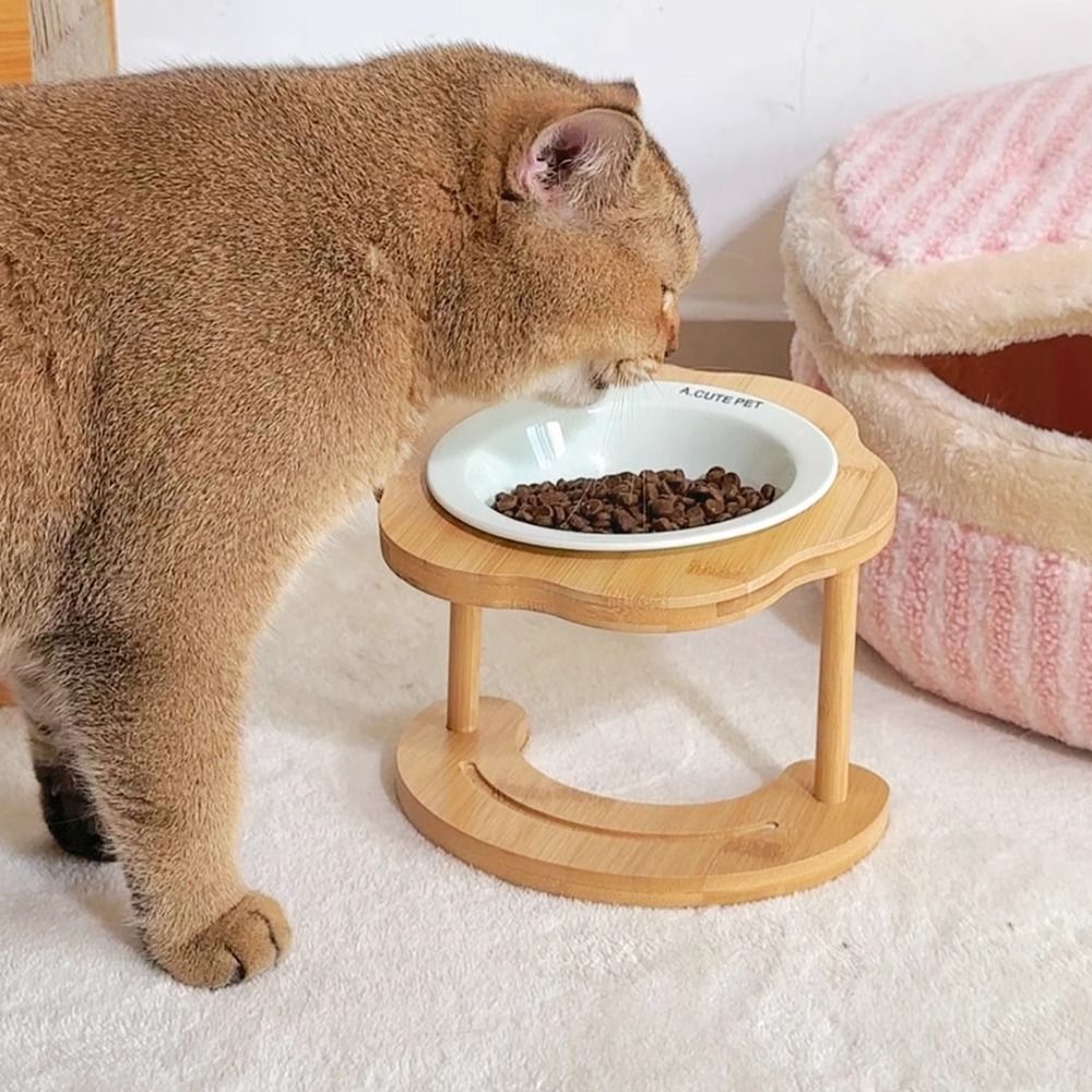Slow Cooker Ceramic - 애완동물 용품 세라믹 고양이 그릇 나무
