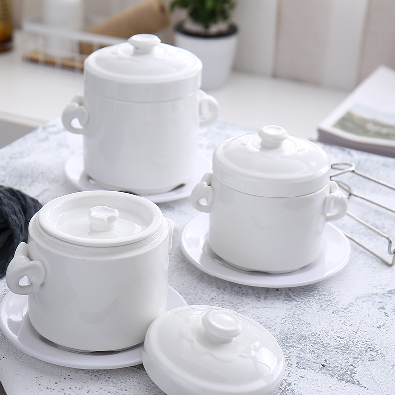 Slow Cooker Ceramic - 순수한 흰색 세라믹 스튜 냄비 크리