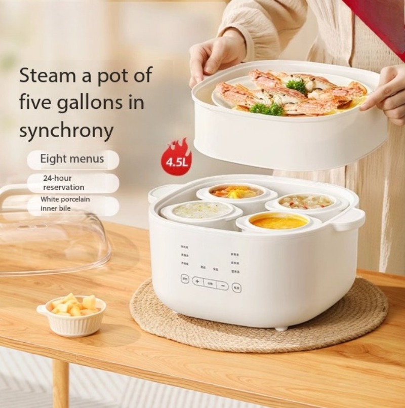 4.5L 자동 세라믹 수분 분리 스튜 냄비 가정용 슬로 - Slow Cooker Ceramic 리뷰 및 가격