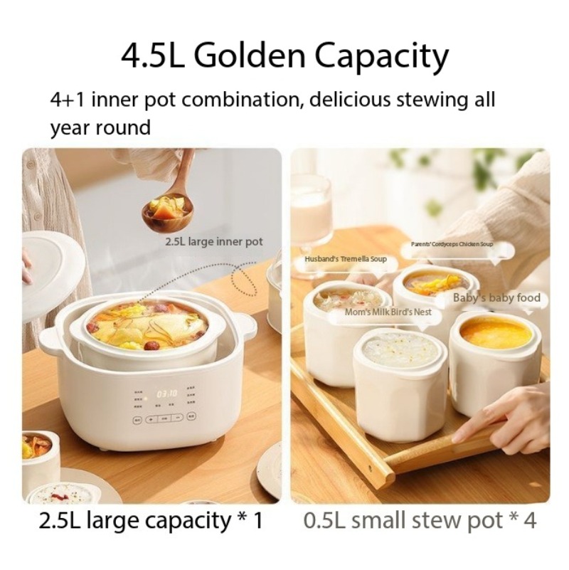 4.5L 자동 세라믹 수분 분리 스튜 냄비 가정용 슬로 - Slow Cooker Ceramic 리뷰 및 가격