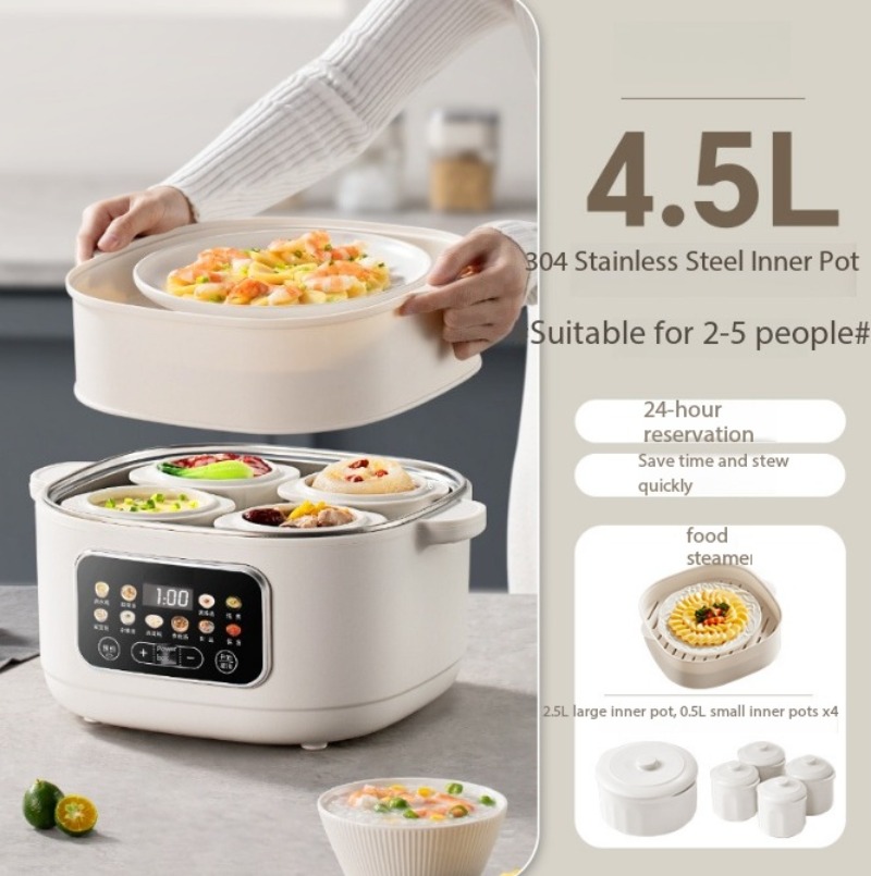 4.5L 자동 세라믹 수분 분리 스튜 냄비 가정용 슬로 - Slow Cooker Ceramic 리뷰 및 가격