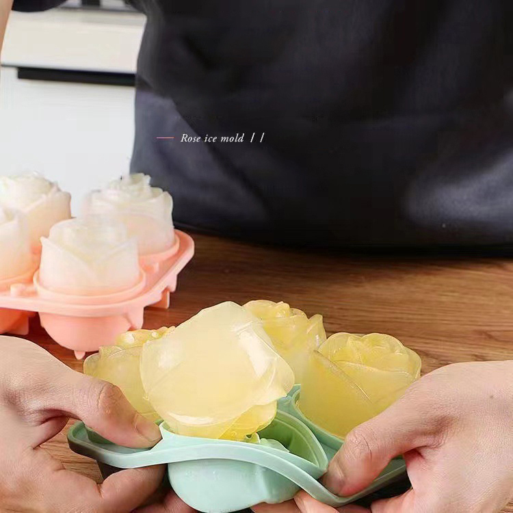 3D 로즈 아이스 몰드 4 홀 아이스 큐브 트레이 몰드 - Kitchen Appliances And Utensils 리뷰 및 가격