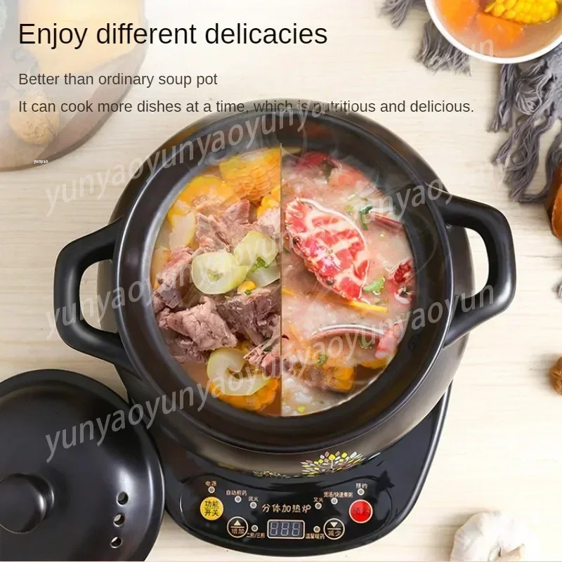 전기 슬로우 쿠커 자동 냄비 캐서롤 스튜 냄비 가정용  - Slow Cooker Ceramic 리뷰 및 가격