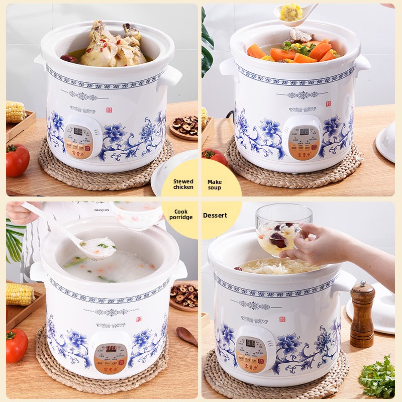 건강을 지켜주는 전기 슬로우 쿠커, 국 냄비, 자색 점 - Slow Cooker Ceramic 리뷰 및 가격